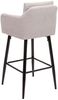Barhocker HWC-H93, Barstuhl Tresenhocker, Fußablage Metall ~ Stoff/Textil creme-beige Bild 4