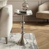 Beistelltisch Aluminium Silber 30cm Runder Anstelltisch Metall - Dekotisch Alu orientalisch - Wohnzimmertisch klein - Design Couchtisch Sofatisch Wohnzimmer Orient Handmade Bild 2