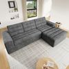 Merax Modulares L-förmiges Ecksofa, 3-Sitzer Sofa, Wolkensofa, frei kombinierbar, ideal für Wohnzimmer und Apartments, kein Aufbau nötig,aus Chenille-Gewebe, hellgrau Bild 3