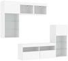 vidaXL 5-tlg. Wohnwand mit LED-Beleuchtung Weiß Holzwerkstoff 3216725 Bild 5