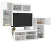 vidaXL 5-tlg. Wohnwand mit LED-Beleuchtung Weiß Holzwerkstoff 3216725 Bild 4