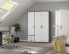 Rauch Möbel 'Voyager' Kleiderschrank, Holz, Weiß | Grau Metallic, Zubehör Classic, Breite 140 cm | mit Schubladen Bild 4