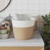 vidaXL Aufbewahrungskörbe 2 Stk. Beige und Weiß Ø24x18 cm Baumwolle 358455 Bild 3
