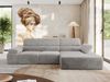 Mks Möbel 'RILASSO' Ecksofa, mit Relax-funktion, Elektrisch verstellbarer Sitz, L-förmige Ecke mit Armlehnen, Wellenfeder, Hellgrau, Stoff, rechts Bild 3