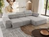 Mks Möbel 'RILASSO' Ecksofa, mit Relax-funktion, Elektrisch verstellbarer Sitz, L-förmige Ecke mit Armlehnen, Wellenfeder, Hellgrau, Stoff, rechts Bild 5