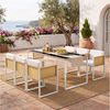 Flieks Garten-Essgruppe, Polyrattan Tisch- und Stuhlset Gartenmöbel Essgruppe Stuhl*6 & Tisch*1 Bild 3