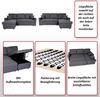 Ecksofa mit Bettkasten HWC-L17, Couch Sofa L-Form, Liegefläche Nosagfederung 228cm ~ dunkelgrau Bild 2
