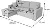 Ecksofa mit Bettkasten HWC-L17, Couch Sofa L-Form, Liegefläche Nosagfederung 228cm ~ dunkelgrau Bild 3