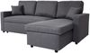 Ecksofa mit Bettkasten HWC-L17, Couch Sofa L-Form, Liegefläche Nosagfederung 228cm ~ dunkelgrau Bild 4