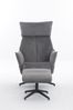gepolsteter Relaxsessel mit Hocker - dunkelgrau Bild 2
