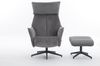gepolsteter Relaxsessel mit Hocker - dunkelgrau Bild 3
