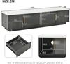 TV-Schrank 160x40x38,5 cm in Grau, 4 Schubladen, 2 Glastüren, Kabelmanagement Bild 5