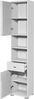Bad Hochschrank Kommode Seitenschrank ca. 38 x 190 x 30 cm POOL Weiß Hochglanz Bild 2