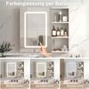 Simurq Spiegelschrank Bad mit Beleuchtung und offene Regal, Anti-Beschlag, 1 Türen (Badschrank mit Spiegel & verstellbare Ablagen) Badezimmerspiegelschrank Hängeschrank Bild 2