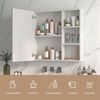 Simurq Spiegelschrank Bad mit Beleuchtung und offene Regal, Anti-Beschlag, 1 Türen (Badschrank mit Spiegel & verstellbare Ablagen) Badezimmerspiegelschrank Hängeschrank Bild 3