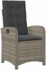 vidaXL 9-tlg. Garten-Essgruppe mit Kissen Grau Poly Rattan 3212369 Bild 5