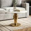 Couchtisch Gold 60cm mit weißer Marmor Tischplatte - Wohnzimmertisch rund - Sofatisch Alu modern - Beistelltisch Aluminium - Design Tisch Wohnzimmer Metallgestell Handmade Bild 2