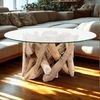 Teak Couchtisch TORA-rund ca. D90cm Wohnzimmertisch Glastisch Holztisch Tisch Bild 4