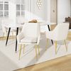 Merax Samt-Esszimmerstuhl, 4er-set mit Steppdesign und Galvanisieren der Beine, Beige, 81 x 61,5 x 54,5 cm Bild 2