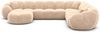 XXL Wohnlandschaft Valderosa aus Samtstoff - Samtstoff - beige - Links Bild 3