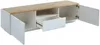 Vente-unique - TV-Möbel mit 2 Türen & 1 Schublade - MDF lackiert - Weiß & Eichefarben - AMANI Bild 4