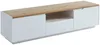 Vente-unique - TV-Möbel mit 2 Türen & 1 Schublade - MDF lackiert - Weiß & Eichefarben - AMANI Bild 3