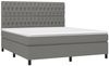 vidaXL Boxspringbett mit Matratze Dunkelgrau 180x200 cm Stoff, Härtegrad: H2 [3142034] Bild 3