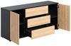 Home Collective Kommode Sideboard Kommode mit Schubladen Sideboard Wohnzimmer Anrichte (Sideboard Wohnzimmer Flur Kommode, modernes, griffloses Design), mit 2 Türen und 3 Schubladen 150 x 40 x 70 cm Anthrazit mix Artisan-Eiche Bild 4