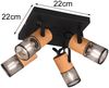 Trio Leuchten 4er Spot Tosh schwarz matt, Holz Bild 3