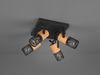 Trio Leuchten 4er Spot Tosh schwarz matt, Holz Bild 4