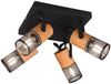 Trio Leuchten 4er Spot Tosh schwarz matt, Holz Bild 2