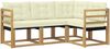 vidaXL Outdoor-Sofagarnitur mit Kissen 4 pcs Weiß und Creme 3389416 Bild 2