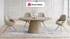 Vente-unique - VALIANA Stuhl Stoff Beige - B 59,5 cm x H 92 cm x L 57 cm Bild 1