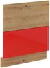 Frontblende für integrierten Geschirrspüler 60 cm Eiche Artisan + Rot Hochglanz Bild 3