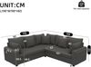 Ecksofa 198x198x83 cm in Grau, modulares Cordsofa mit LED-Beleuchtung, USB/USB-C und Federkern Bild 5