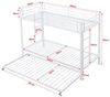 Flieks Etagenbett, Metallbett Hochbett Kinderbett 90x200cm mit Ausziehbett 90x190cm Bild 4
