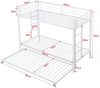 Flieks Etagenbett, Metallbett Hochbett Kinderbett 90x200cm mit Ausziehbett 90x190cm Bild 3