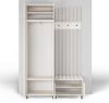 Garderoben-Set Ritmo version 4 – gefräste Kleiderschrank mit Polsterplatten, Schuhschrank, für Flur und Eingangsbereich (cashmere, Trinity 14), 225 x 40 x 140 cm Bild 5
