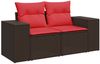 vidaXL 4-tlg. Garten-Sofagarnitur mit Kissen Braun Poly Rattan 3325660 Bild 4