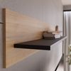Forte JYTANA Wandregal 160, skandinavisches Wandregal mit Ablage, Holzwerkstoff, Mauvella Eiche Holzdekor / Schwarz, 160 cm breit x 29,6 cm hoch x 21,9 cm tief Bild 5