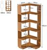 Tribesigns Bücherregal Standregal 6 Etagen, 165cm hohes Eckregal mit Anti-Drop-Panel Bild 2