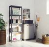 Dmora Gartenschrank Cochrane, Gartenmöbel, Mehrzweck-Gartenschrank, Container für Balkon oder Garage, Made in Italy, 68x39 h90 cm, Grau Bild 2