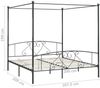 vidaXL Himmelbett-Gestell Grau Metall 200 x 200 cm 284446 Bild 5