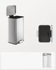 Songmics Mülleimer mit Deckel, 40 Liter, Stahl silber, 55,7 x 34,8 x 32,1 cm Bild 5
