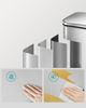 Songmics Mülleimer mit Deckel, 40 Liter, Stahl silber, 55,7 x 34,8 x 32,1 cm Bild 2