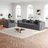 Schlafsofa mit Ablagefach & Stahlrahmen, wandelbarer Einzelsitz Sofa Bett mit rutschfester Unterlage,4-Sitzer,Grau Bild 2