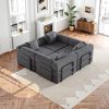 Schlafsofa mit Ablagefach & Stahlrahmen, wandelbarer Einzelsitz Sofa Bett mit rutschfester Unterlage,4-Sitzer,Grau Bild 4