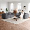 Schlafsofa mit Ablagefach & Stahlrahmen, wandelbarer Einzelsitz Sofa Bett mit rutschfester Unterlage,4-Sitzer,Grau Bild 5