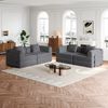 Schlafsofa mit Ablagefach & Stahlrahmen, wandelbarer Einzelsitz Sofa Bett mit rutschfester Unterlage,4-Sitzer,Grau Bild 1