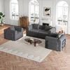 Schlafsofa mit Ablagefach & Stahlrahmen, wandelbarer Einzelsitz Sofa Bett mit rutschfester Unterlage,4-Sitzer,Grau Bild 3